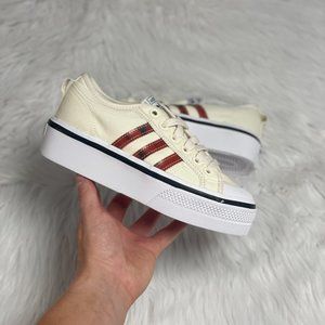 Adidas Originals Nizza Low Womens Platform Shoes White GX6225 NEW Size 9